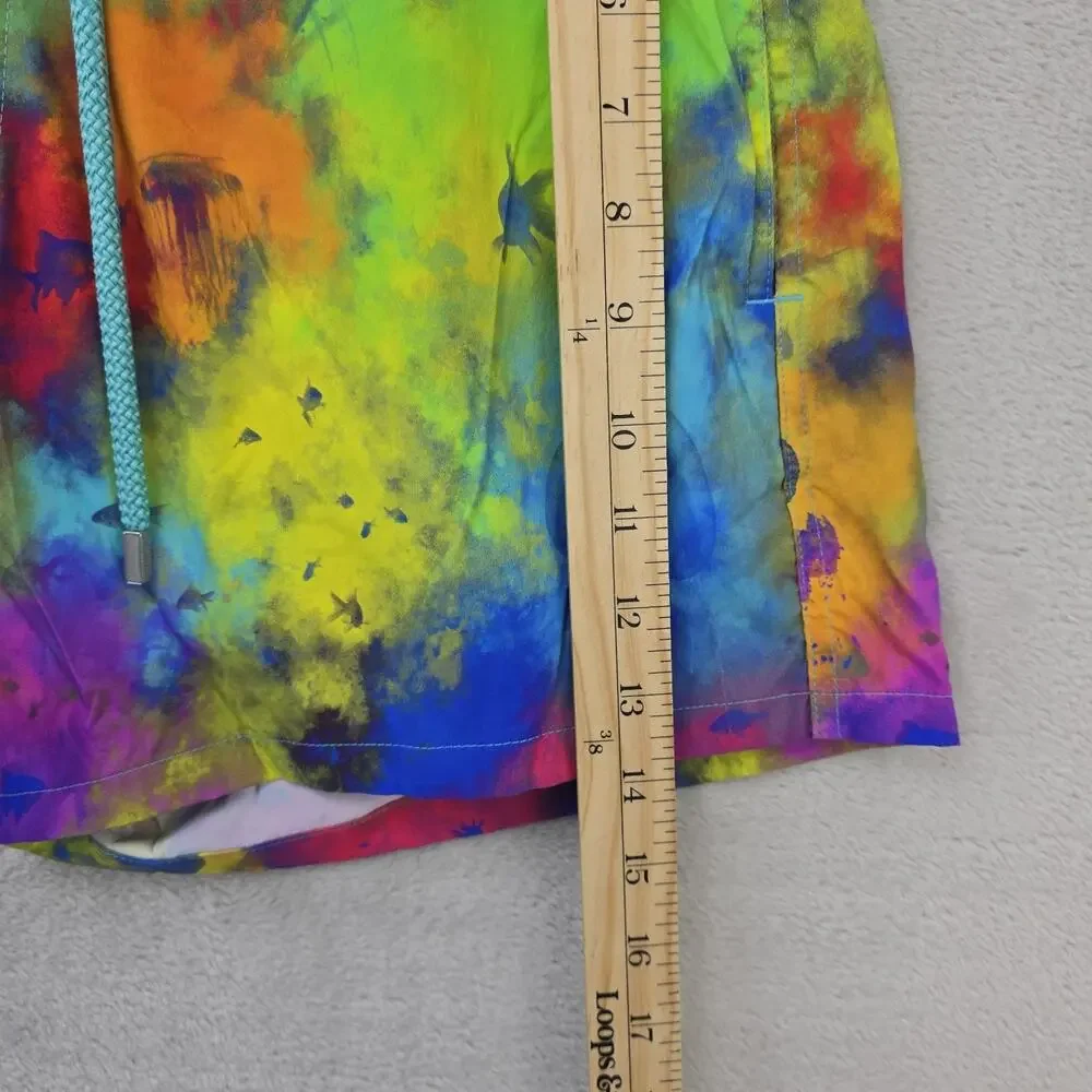 Vilebrequin Swim Trunks Mens Medium Tie Dye Multi Color Swim Wear Jellyfish RARE